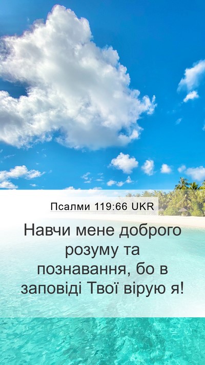 Псалми 119:66 UKR Mobile Phone Wallpaper - Навчи мене доброго розуму - Mobile Bible Verse Wallpaper