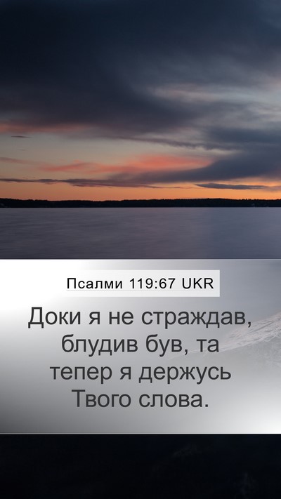 Псалми 119:67 UKR Mobile Phone Wallpaper - Доки я не страждав, блудив - Mobile Bible Verse Wallpaper
