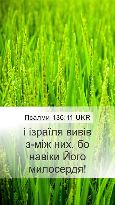Псалми 136:11 UKR Mobile Phone Wallpaper - і ізраїля вивів з-між них, - Mobile Bible Verse Wallpaper