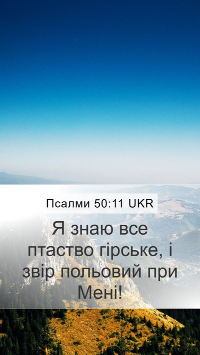 Псалми 50:11 UKR Mobile Phone Wallpaper - Я знаю все птаство гірське, - Mobile Bible Verse Wallpaper