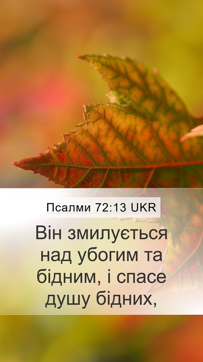 Псалми 72:13 UKR Mobile Phone Wallpaper - Він змилується над убогим - Mobile Bible Verse Wallpaper