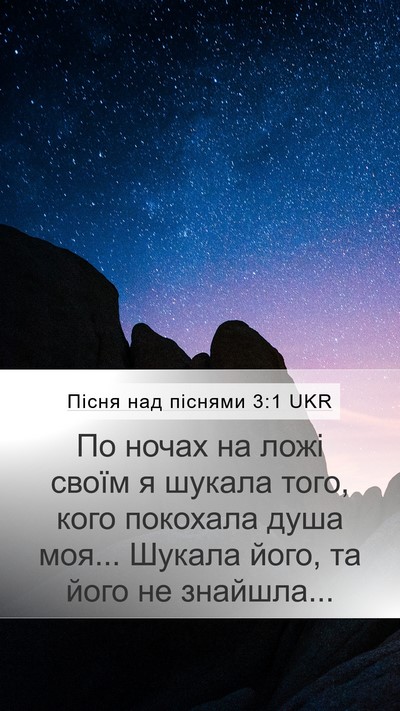 Пісня над піснями 3:1 UKR Bible Verse Image