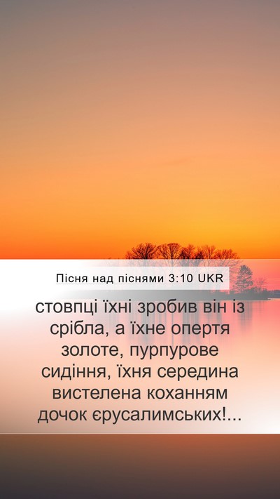 Пісня над піснями 3:10 UKR Bible Verse Image