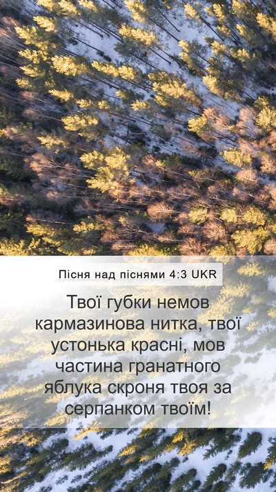Пісня над піснями 4:3 UKR Mobile Phone Wallpaper - Твої губки немов - Mobile Bible Verse Wallpaper