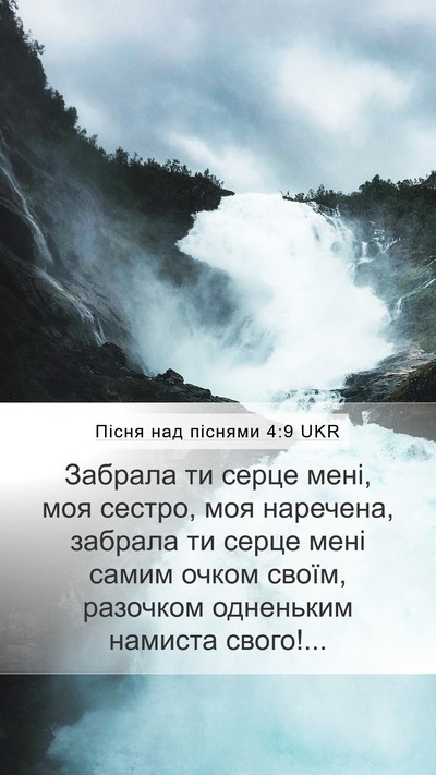 Пісня над піснями 4:9 UKR Bible Verse Image