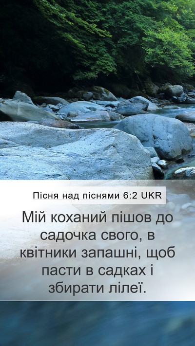 Пісня над піснями 6:2 UKR Bible Verse Image