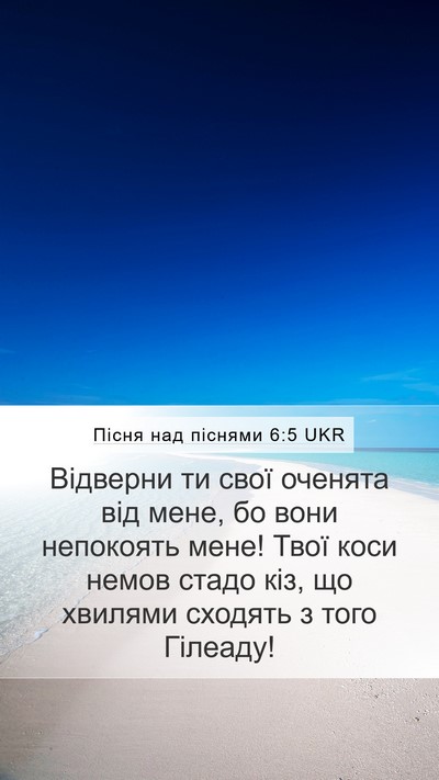 Пісня над піснями 6:5 UKR Bible Verse Image
