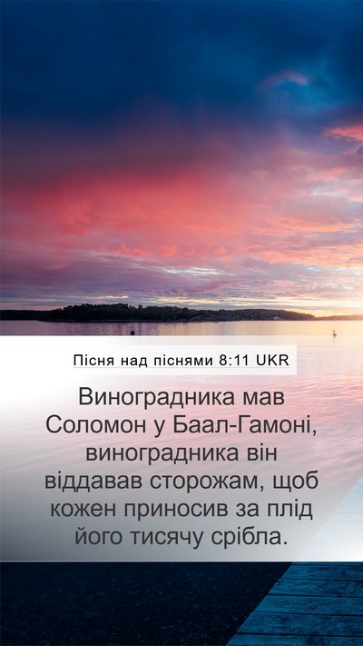 Пісня над піснями 8:11 UKR Bible Verse Image