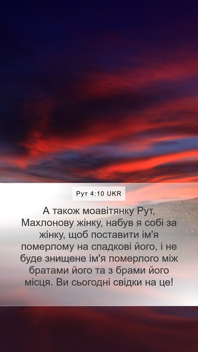 Рут 4:10 UKR Bible Verse Image