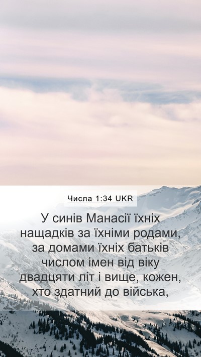 Числа 1:34 UKR Mobile Phone Wallpaper - У синів Манасії їхніх - Mobile Bible Verse Wallpaper
