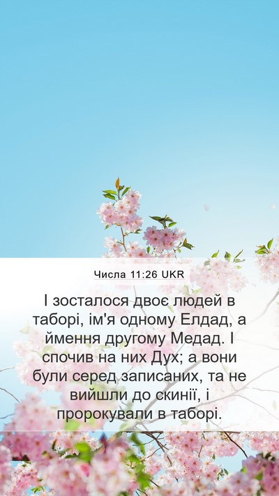 Числа 11:26 UKR Mobile Phone Wallpaper - І зосталося двоє людей в - Mobile Bible Verse Wallpaper