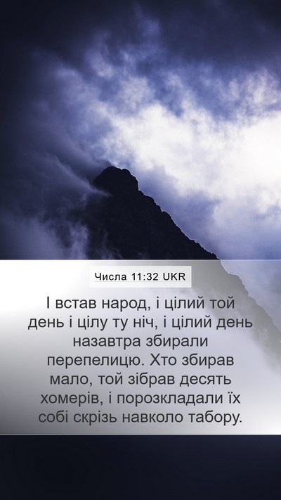 Числа 11:32 UKR Mobile Phone Wallpaper - І встав народ, і цілий той - Mobile Bible Verse Wallpaper