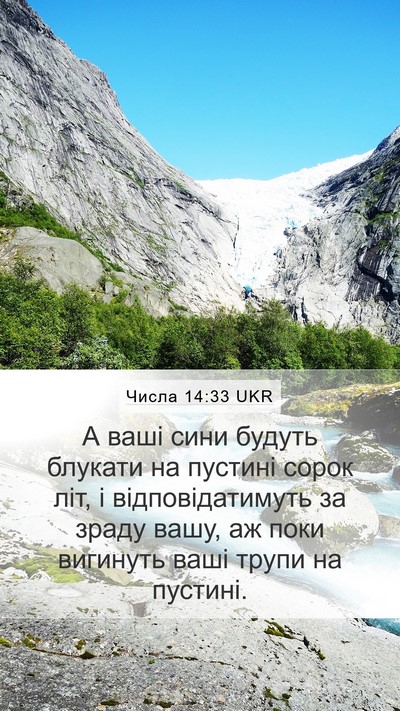 Числа 14:33 UKR Bible Verse Image