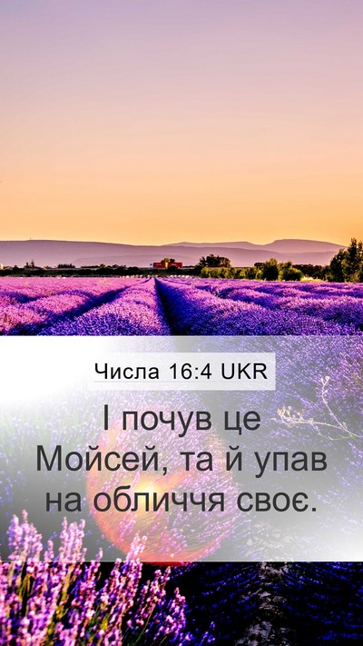 Числа 16:4 UKR Mobile Phone Wallpaper - І почув це Мойсей, та й упав - Mobile Bible Verse Wallpaper