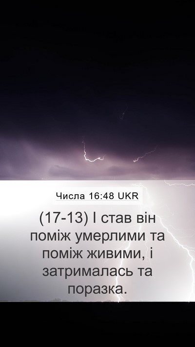 Числа 16:48 UKR Mobile Phone Wallpaper - (17-13) І став він поміж - Mobile Bible Verse Wallpaper
