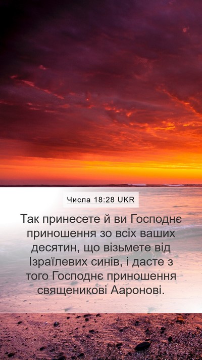 Числа 18:28 UKR Mobile Phone Wallpaper - Так принесете й ви - Mobile Bible Verse Wallpaper