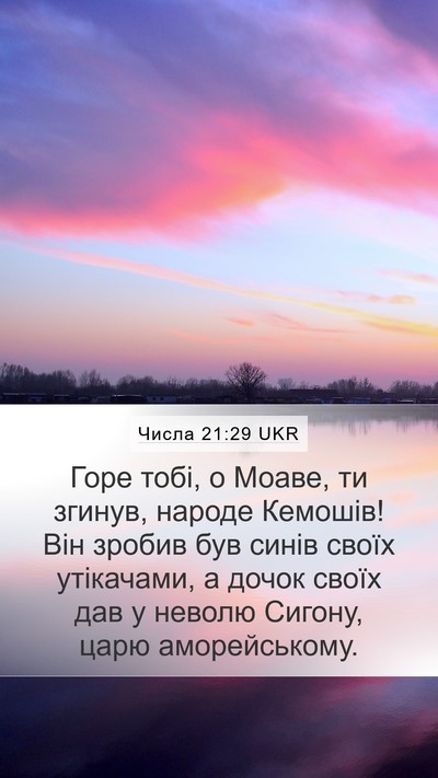 Числа 21:29 UKR Bible Verse Image