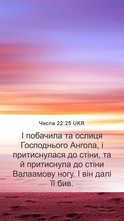 Числа 22:25 UKR Mobile Phone Wallpaper - І побачила та ослиця - Mobile Bible Verse Wallpaper