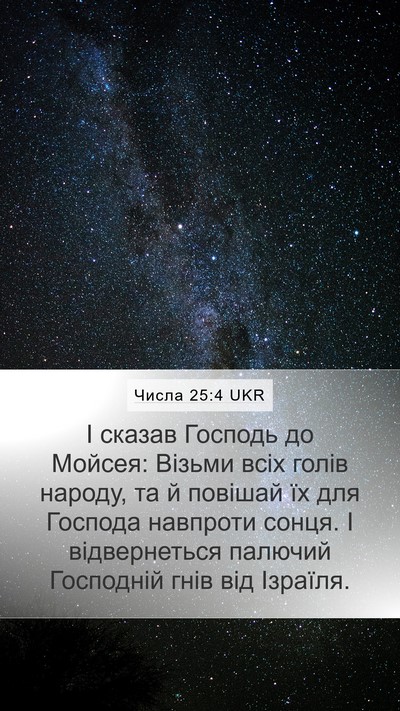 Числа 25:4 UKR Bible Verse Image