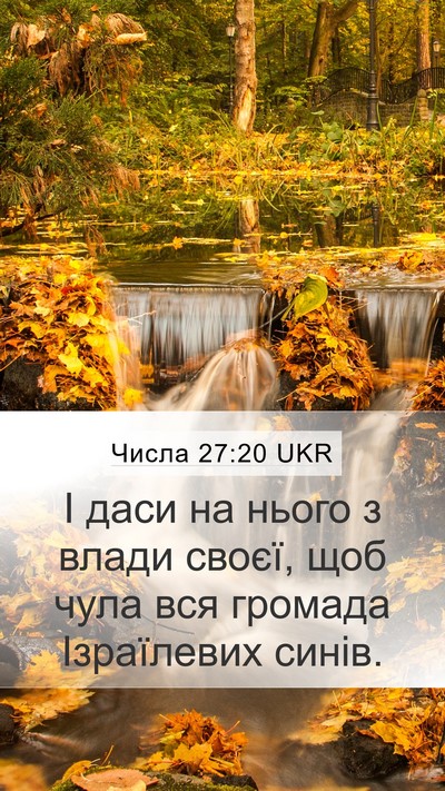 Числа 27:20 UKR Mobile Phone Wallpaper - І даси на нього з влади - Mobile Bible Verse Wallpaper