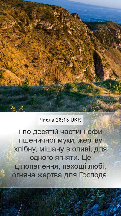 Числа 28:13 UKR Mobile Phone Wallpaper - і по десятій частині ефи - Mobile Bible Verse Wallpaper