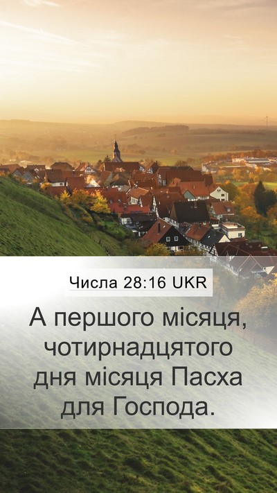 Числа 28:16 UKR Bible Verse Image