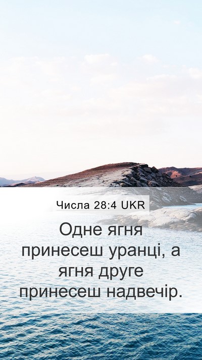 Числа 28:4 UKR Mobile Phone Wallpaper - Одне ягня принесеш уранці, - Mobile Bible Verse Wallpaper