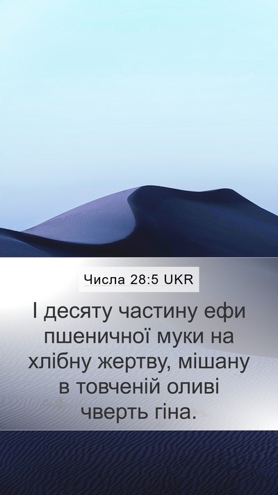 Числа 28:5 UKR Bible Verse Image