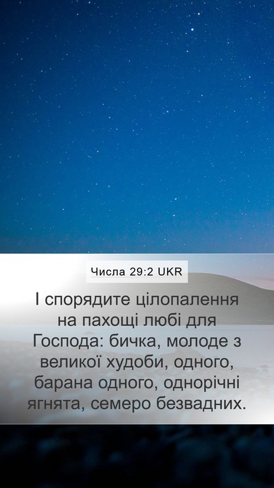 Числа 29:2 UKR Mobile Phone Wallpaper - І спорядите цілопалення на - Mobile Bible Verse Wallpaper