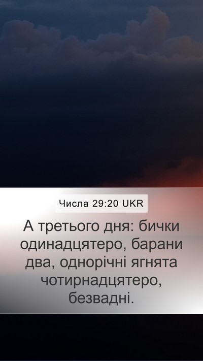 Числа 29:20 UKR Bible Verse Image