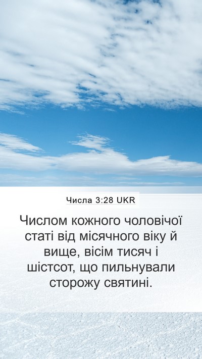 Числа 3:28 UKR Bible Verse Image