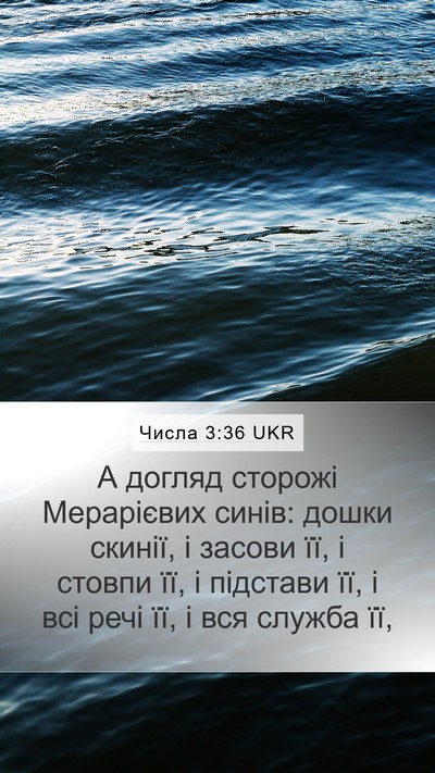 Числа 3:36 UKR Bible Verse Image