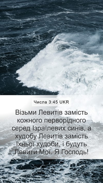 Числа 3:45 UKR Bible Verse Image