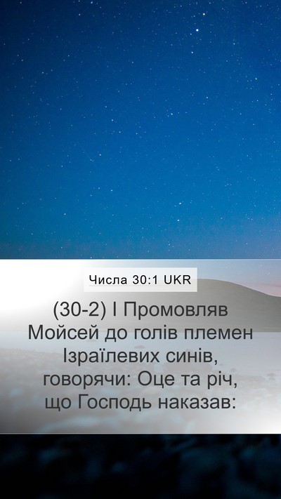 Числа 30:1 UKR Mobile Phone Wallpaper - (30-2) І Промовляв Мойсей до - Mobile Bible Verse Wallpaper