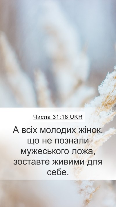 Числа 31:18 UKR Mobile Phone Wallpaper - А всіх молодих жінок, що не - Mobile Bible Verse Wallpaper