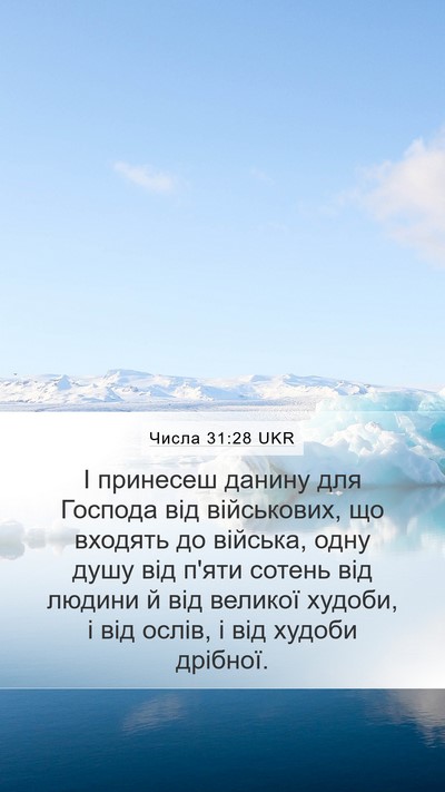 Числа 31:28 UKR Mobile Phone Wallpaper - І принесеш данину для - Mobile Bible Verse Wallpaper