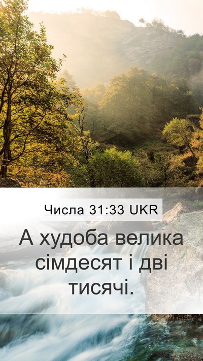 Числа 31:33 UKR Mobile Phone Wallpaper - А худоба велика сімдесят і - Mobile Bible Verse Wallpaper