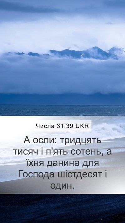 Числа 31:39 UKR Mobile Phone Wallpaper - А осли: тридцять тисяч і - Mobile Bible Verse Wallpaper
