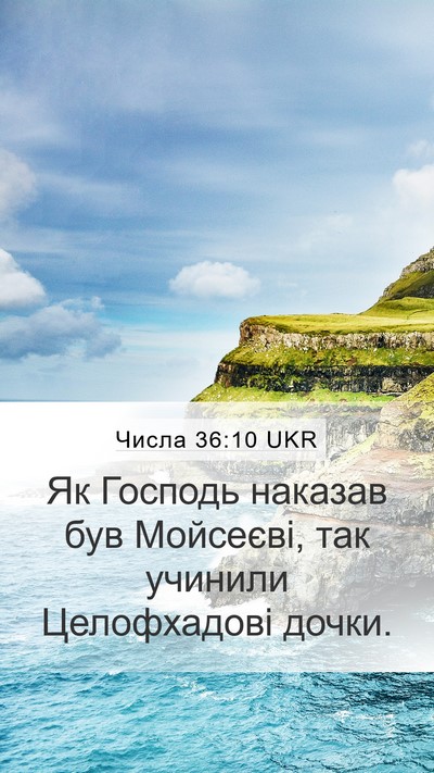 Числа 36:10 UKR Bible Verse Image