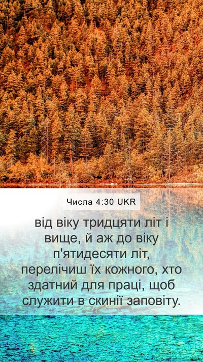Числа 4:30 UKR Bible Verse Image