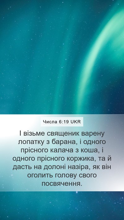 Числа 6:19 UKR Mobile Phone Wallpaper - І візьме священик варену - Mobile Bible Verse Wallpaper