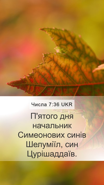 Числа 7:36 UKR Bible Verse Image