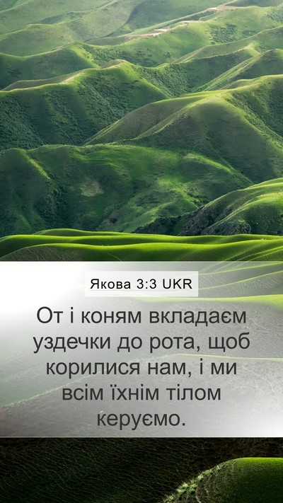 Якова 3:3 UKR Bible Verse Image