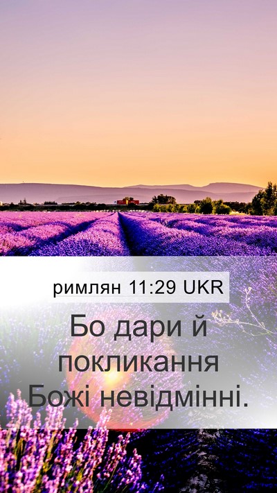 римлян 11:29 UKR Bible Verse Image