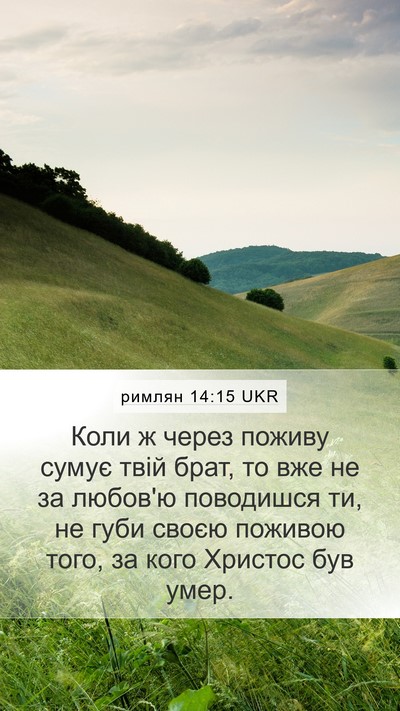 римлян 14:15 UKR Bible Verse Image