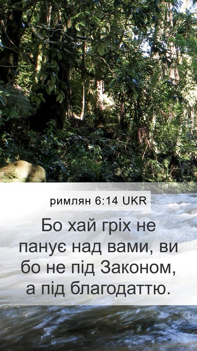 римлян 6:14 UKR Bible Verse Image