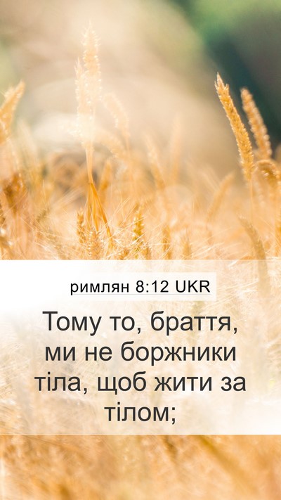 римлян 8:12 UKR Bible Verse Image