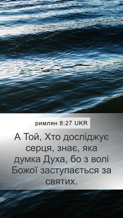 римлян 8:27 UKR Mobile Phone Wallpaper - А Той, Хто досліджує серця, - Mobile Bible Verse Wallpaper